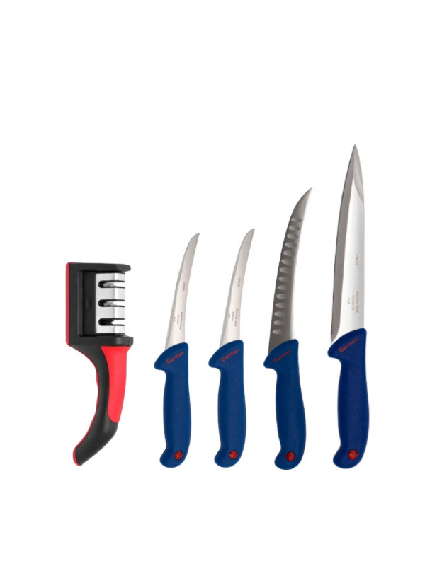 Set 4 cutite macelarie si un dispozitiv pentru ascutire, Germany