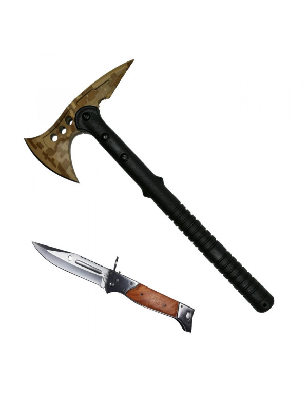 Set Topor Survivor 39 cm si briceag AK-47 de 22 cm