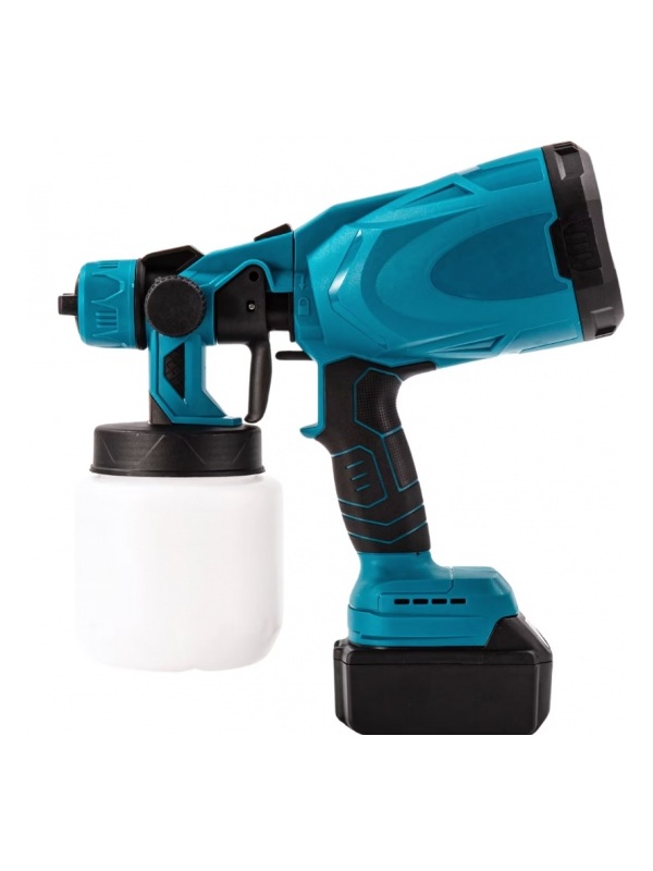 Pistol pentru vopsit profesional, fara fir, 48V, electric, cu 2 acumulatori Li-Ion, 210W, capacitate 800 ml