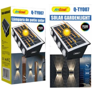 Andowl Montat pe perete Lampă Solară Q-TY007 RGB 8LED