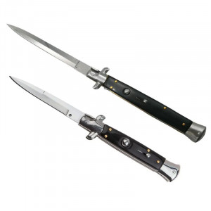 Set 2 briceaguri automate ,Italian Blade, Stiletto, otel inoxidabil, negru - Img 1