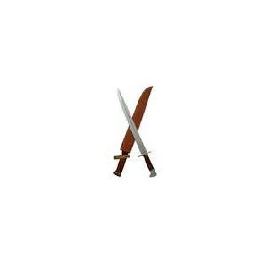 Cutit AK-47 CCCP, 50 cm, mahon, teaca din piele maro-Baioneta - Img 4