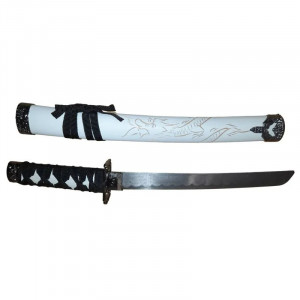 Set sabii katane decorative , panoplie, alb, metal, 83 cm, teaca inclusa - Img 2