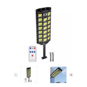 Lampa Solara Stradala W7101B-7 SIKS, Panou Solar, Senzor De Miscare Si Telecomanda, 20 x Led COB