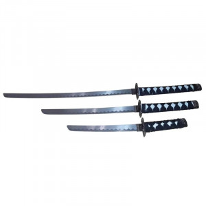 Set sabii katane decorative , panoplie, alb, metal, 83 cm, teaca inclusa - Img 3