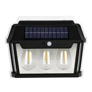 Lampa solara LED de perete cu 3 becuri Senzor de miscare Andowl Q D1640 - Img 1