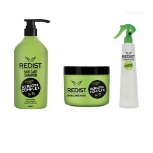 Pachet promo cu Keratină Redist (Sampon 1L, Masca 500 ml, Balsam Bifazic 400 ml)