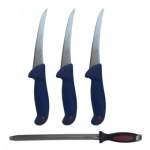 Set profesional macelarie format din 3 Cutite pentru dezosat si Masat oval magnetizat - Img 1