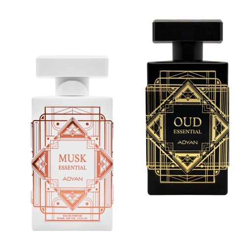 Συσκευασία 2 αρωμάτων, Oud Essential και Musk Essential από την Adyan, unisex, 100ml