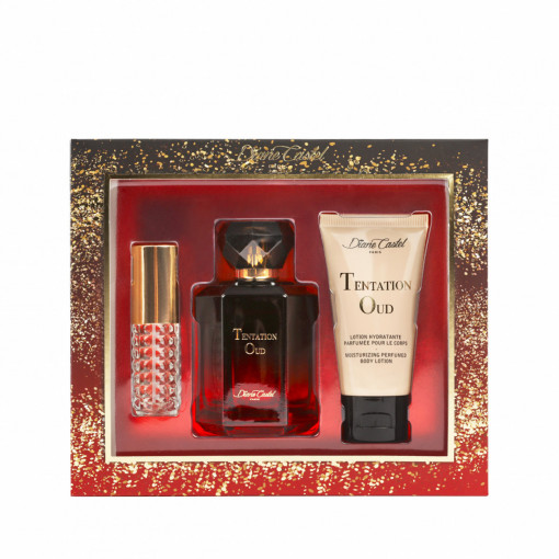 Tentation Oud σετ δώρου 3 προϊόντων, eau de parfum + λοσιόν σώματος + μίνι άρωμα