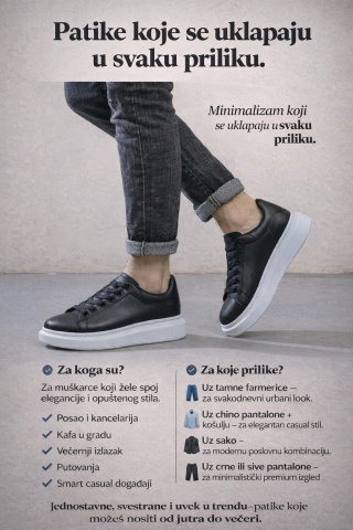 Crne muške elegantne patike 5882 - Img 3