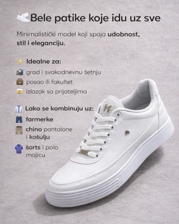 Muške bele patike 5794 - Img 4