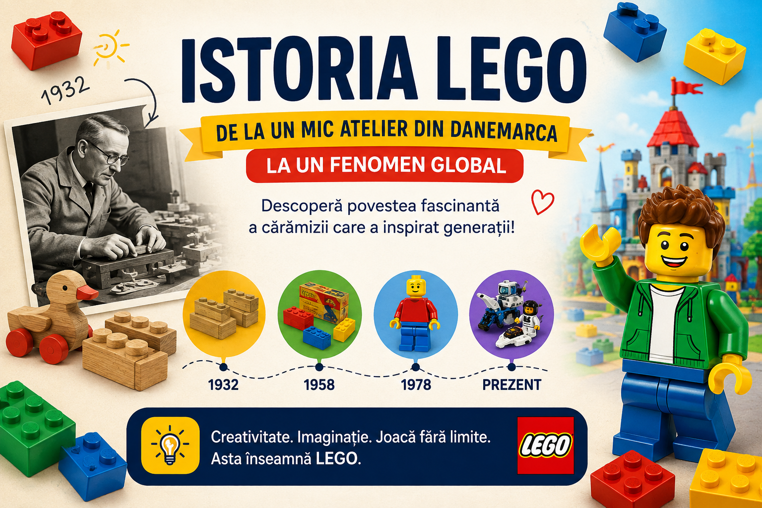🧱 Istoria LEGO®: de la atelierul unui tâmplar la un fenomen mondial