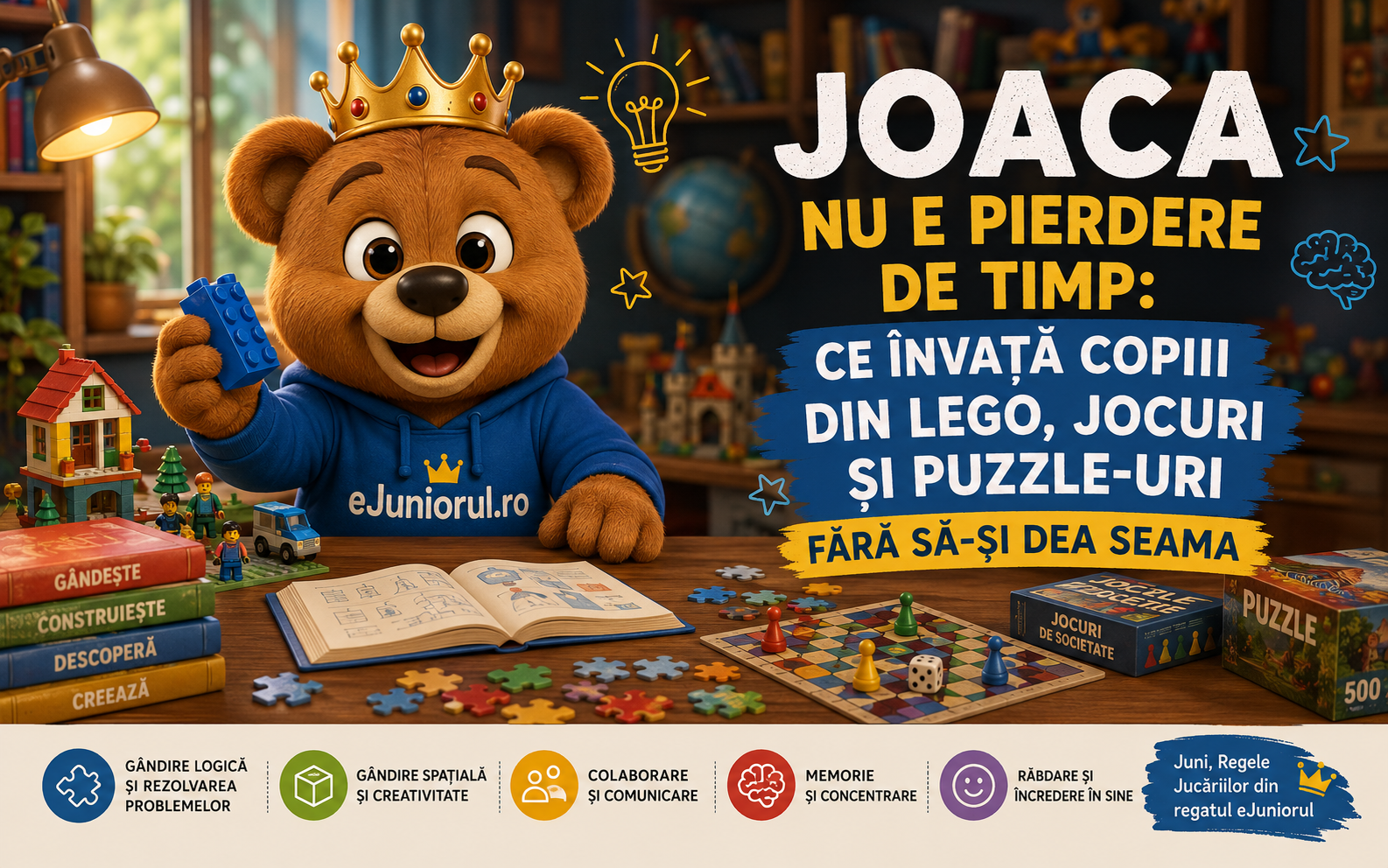 🧠 Joaca nu e pierdere de timp: ce învață copiii din LEGO, jocuri și puzzle-uri fără să-și dea seama