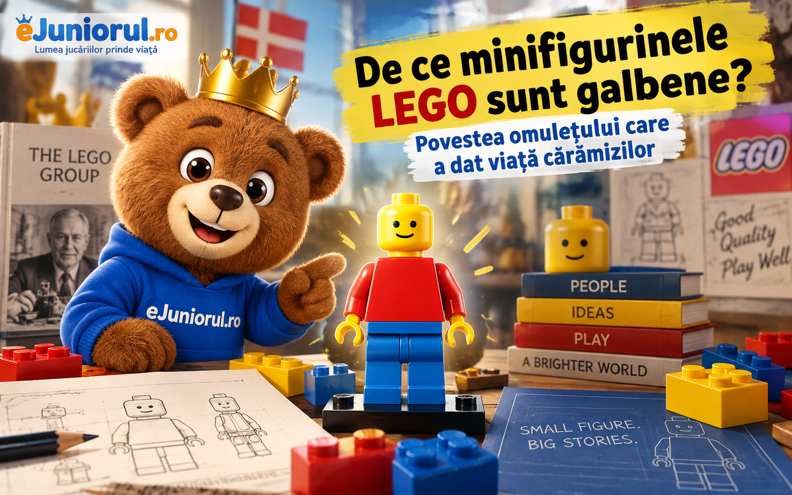 🟨 De ce minifigurinele LEGO sunt galbene? Povestea omulețului care a dat viață cărămizilor