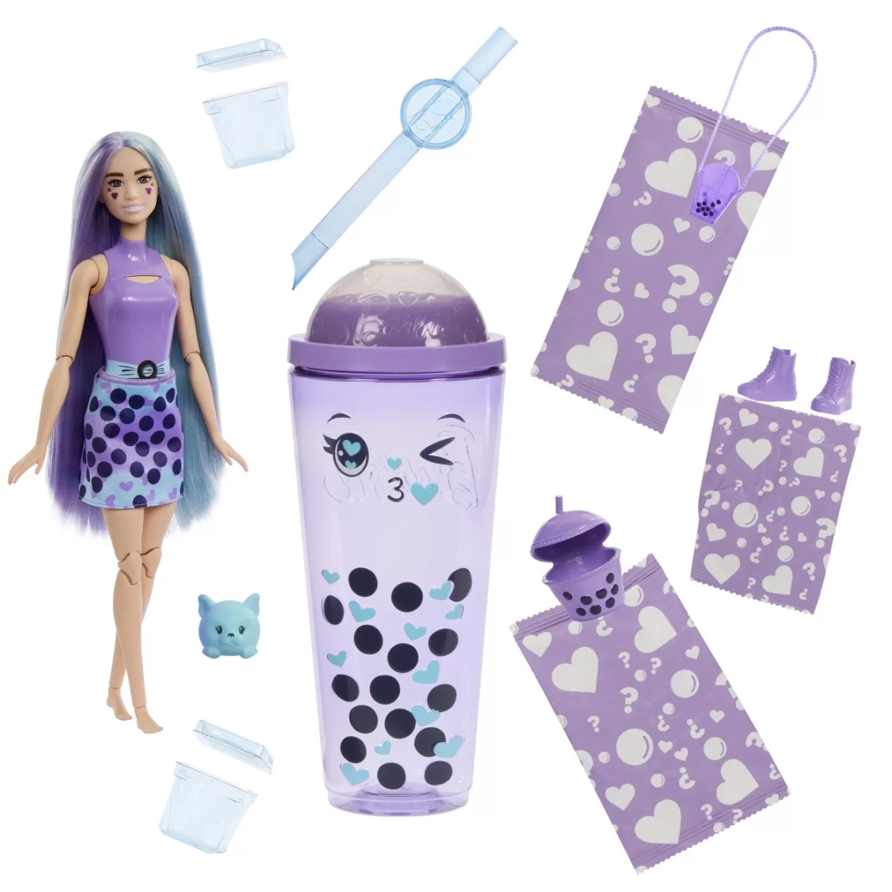 Barbie Pop Reveal Bubble Tea Papusa Barbie Taro Milk - 1 | YEO