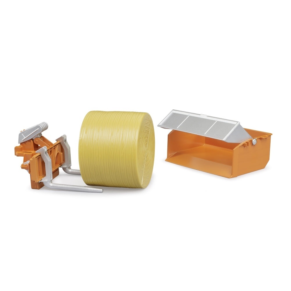 Bruder - Accesorii pentru tractor Lada de incarcare furci si un balot rotund - 2 | YEO