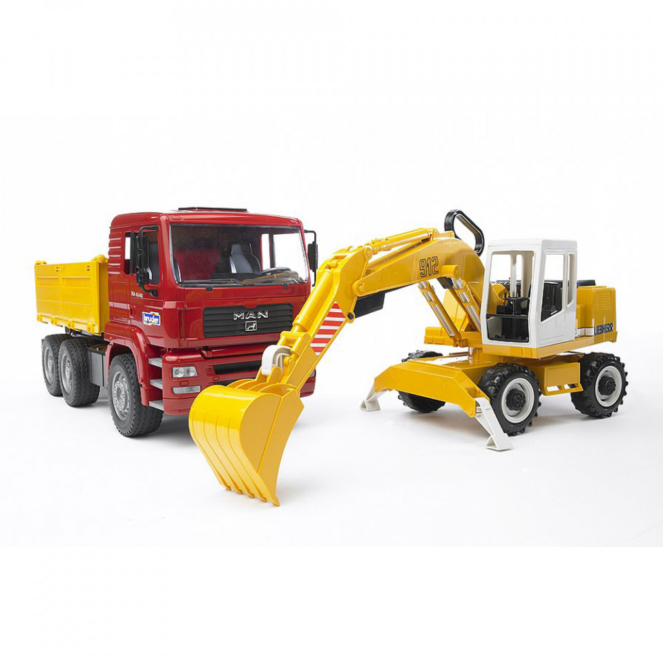 Bruder - Camion Man Tga Si Excavator Liebherr - 3 | YEO