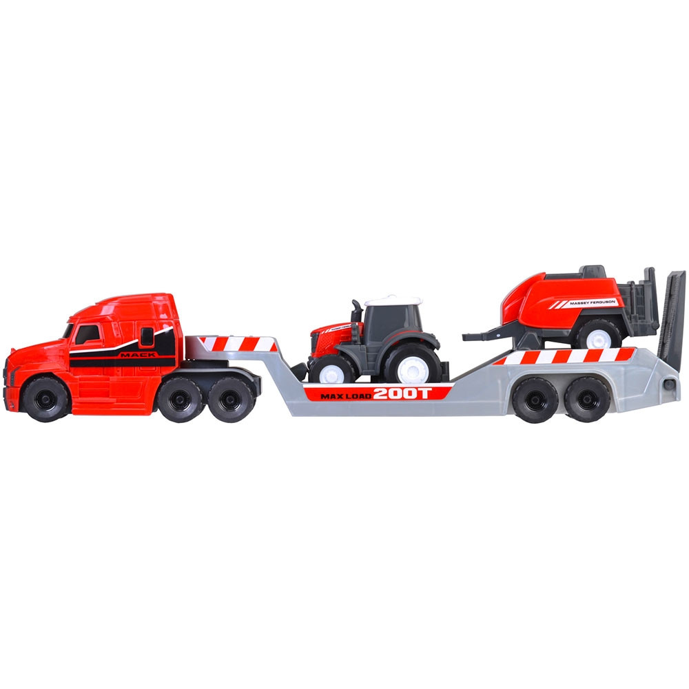 Camion Dickie Toys Massey Ferguson Micro Farm Truck 32 cm cu tractor si presa de balotat - 2 | YEO