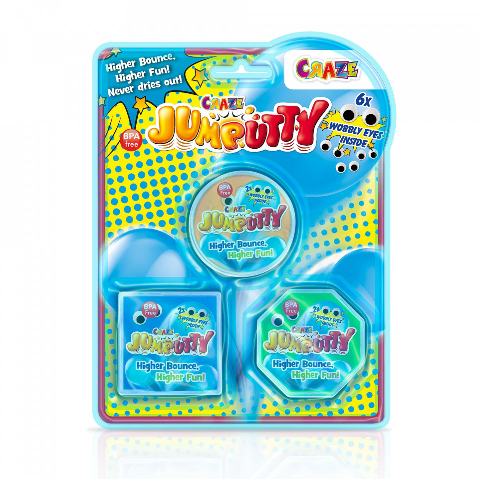 Craze - Jumputty - Plastilina Saritoare Blister 3 Buc Diverse Culori - 1 | YEO