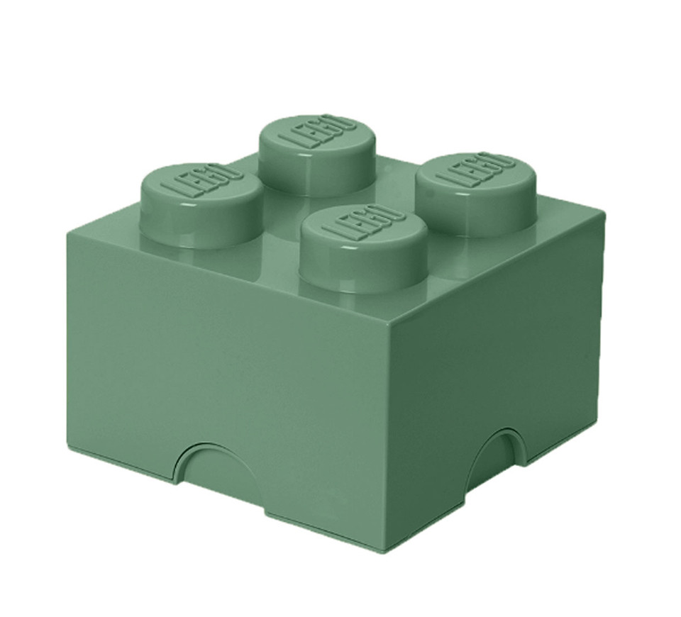 Cutie depozitare LEGO 2X2 verde nisip - 1 | YEO