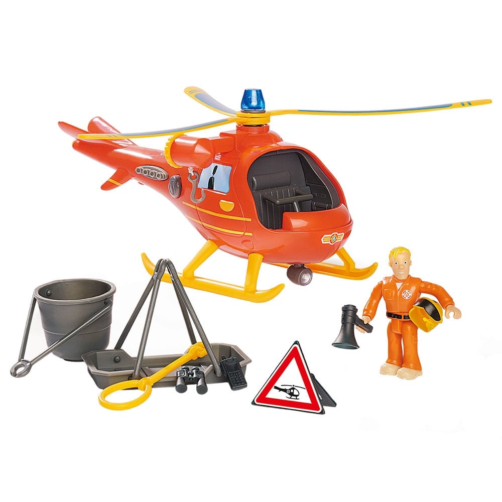 Elicopter electric Simba Fireman Sam Wallaby cu figurina Tom