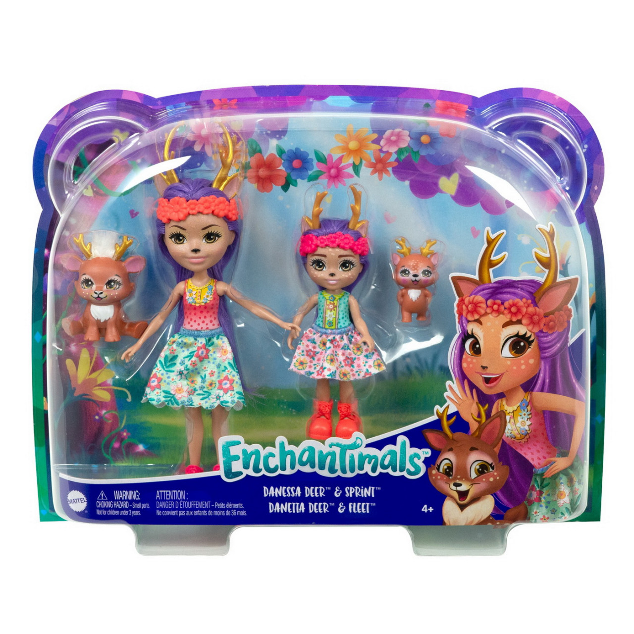 Enchantimals Set Papusi Surori Si Animalutele Lor Danessa Deer Si Sprint Si Danetta Deer Si Fleet - 1 | YEO