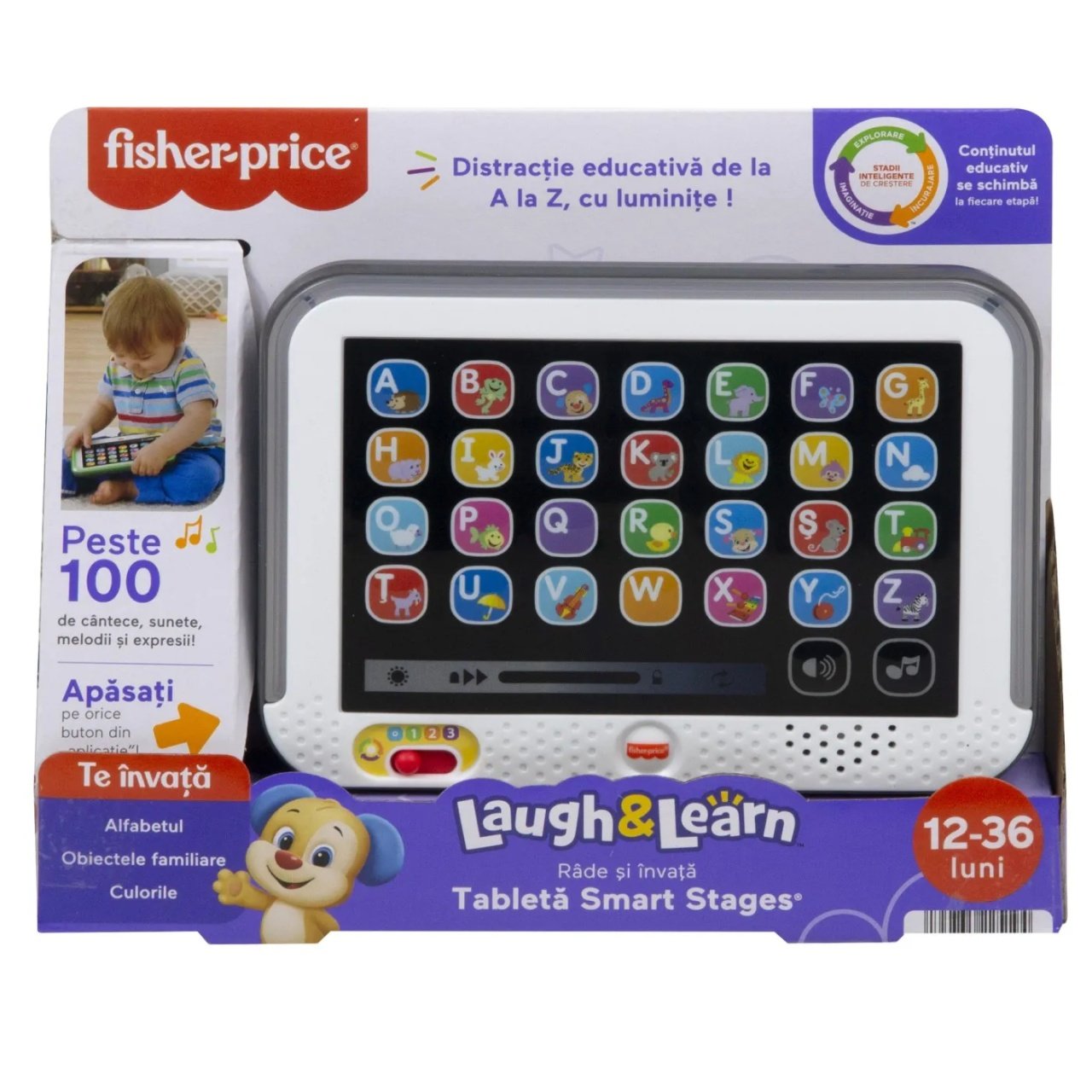 Fisher Price Laugh Learn Tableta Smart Cu 3 Niveluri De Dezvoltare Limba Romana