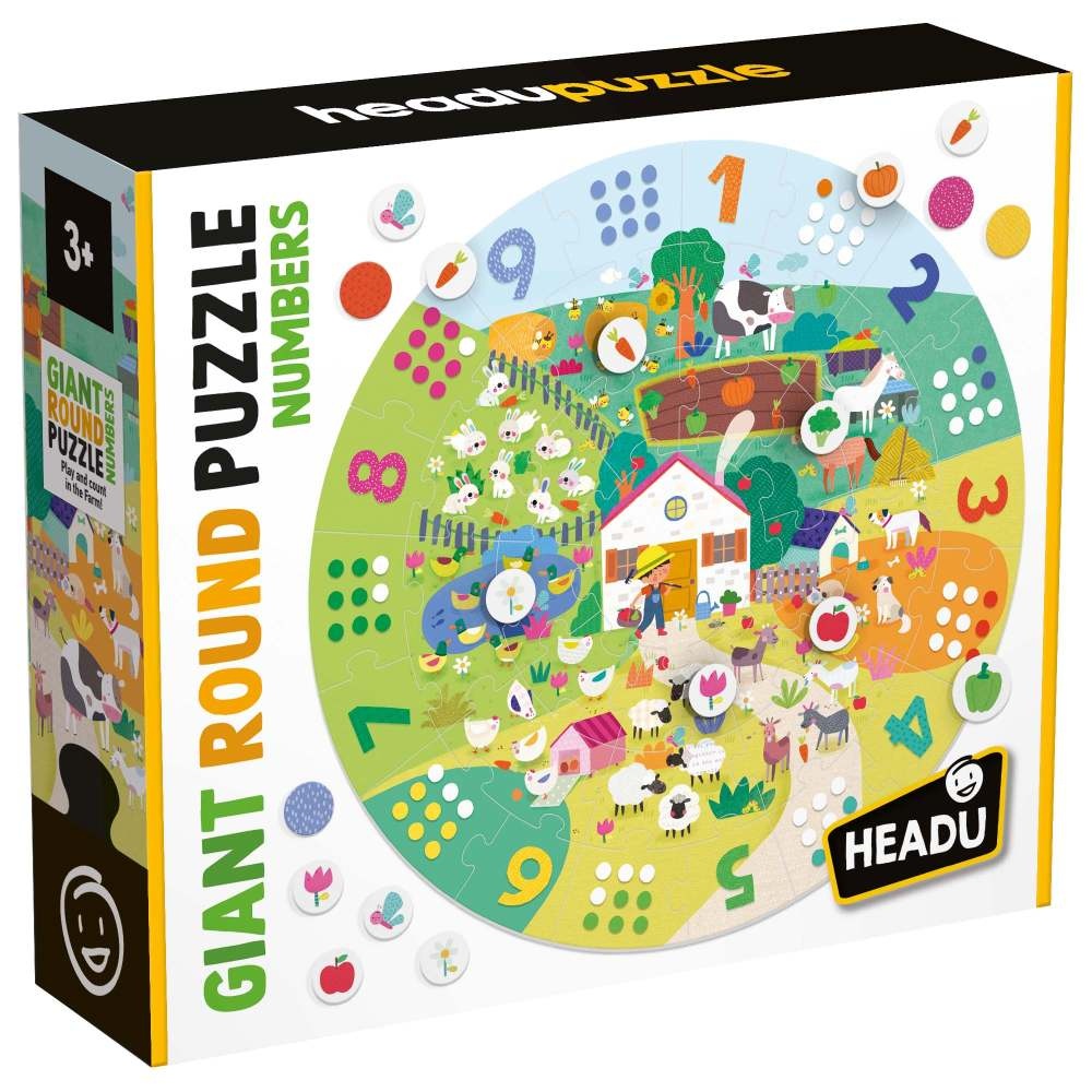 Headu - Puzzle mare rotund cu numere