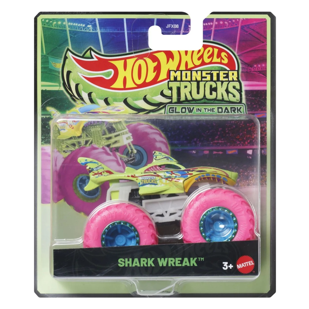 Hot Wheels Monster Truck Glow In The Dark Masinuta Shark Wreak Scara 1 La 64