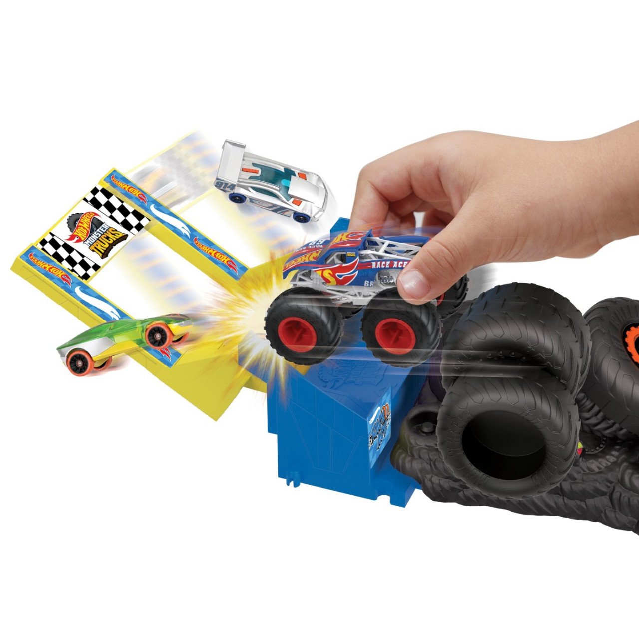 Hot Wheels Monster Trucks Entry Challenge Arena Smashers Provocarea Smash Race - 3 | YEO