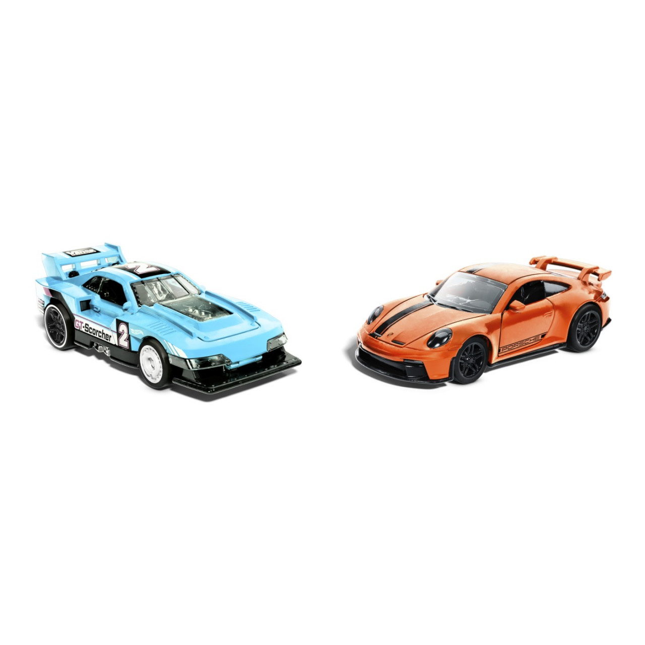 Hot Wheels Set 2 Masinute Metalice Pull Back Gt-Scorcher Si Porsche 911 Gt3 1:43 - 3 | YEO