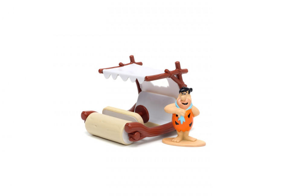 Jada Set Masinuta Metalica Flintmobilul Scara 1:32 Si Figurina Fred Flintstone