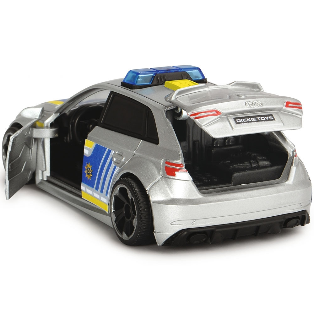 Masina de politie Dickie Toys Audi RS3 1:32 15 cm cu lumini, sunete si accesorii - 2 | YEO