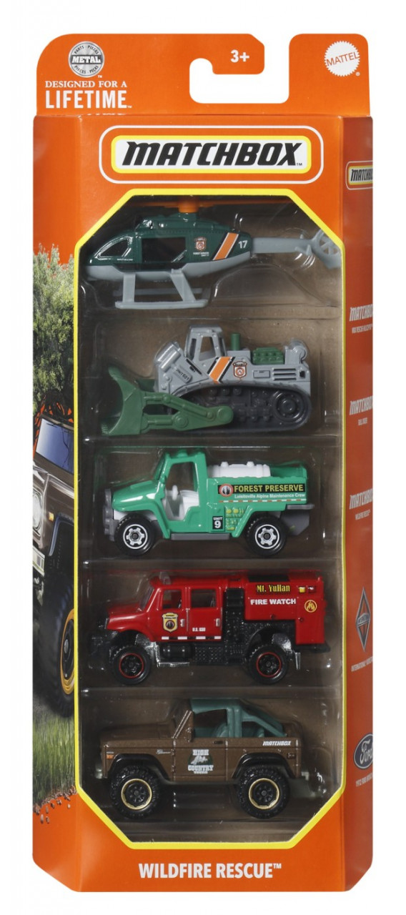 Matchbox Set 5 Masinute Metalice Mbx Wildfire Rescue Scara 1:64