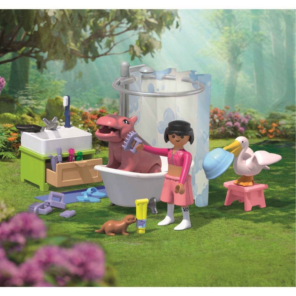 Playmobil - Jucarie de rol Distractia animalelor la baie - 3 | YEO