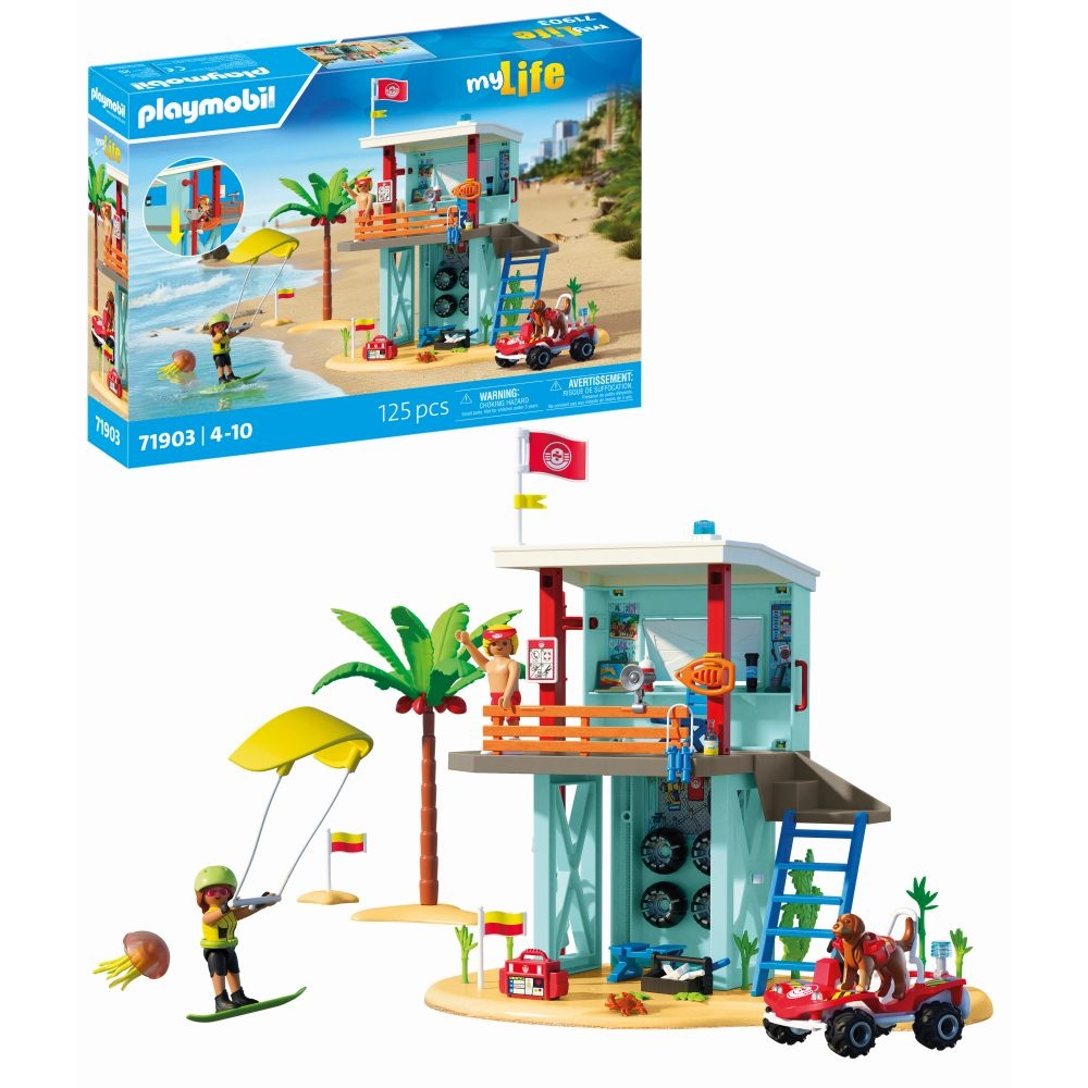 Playmobil - Jucarie de rol Turnul salvamarului si vehicul de plaja