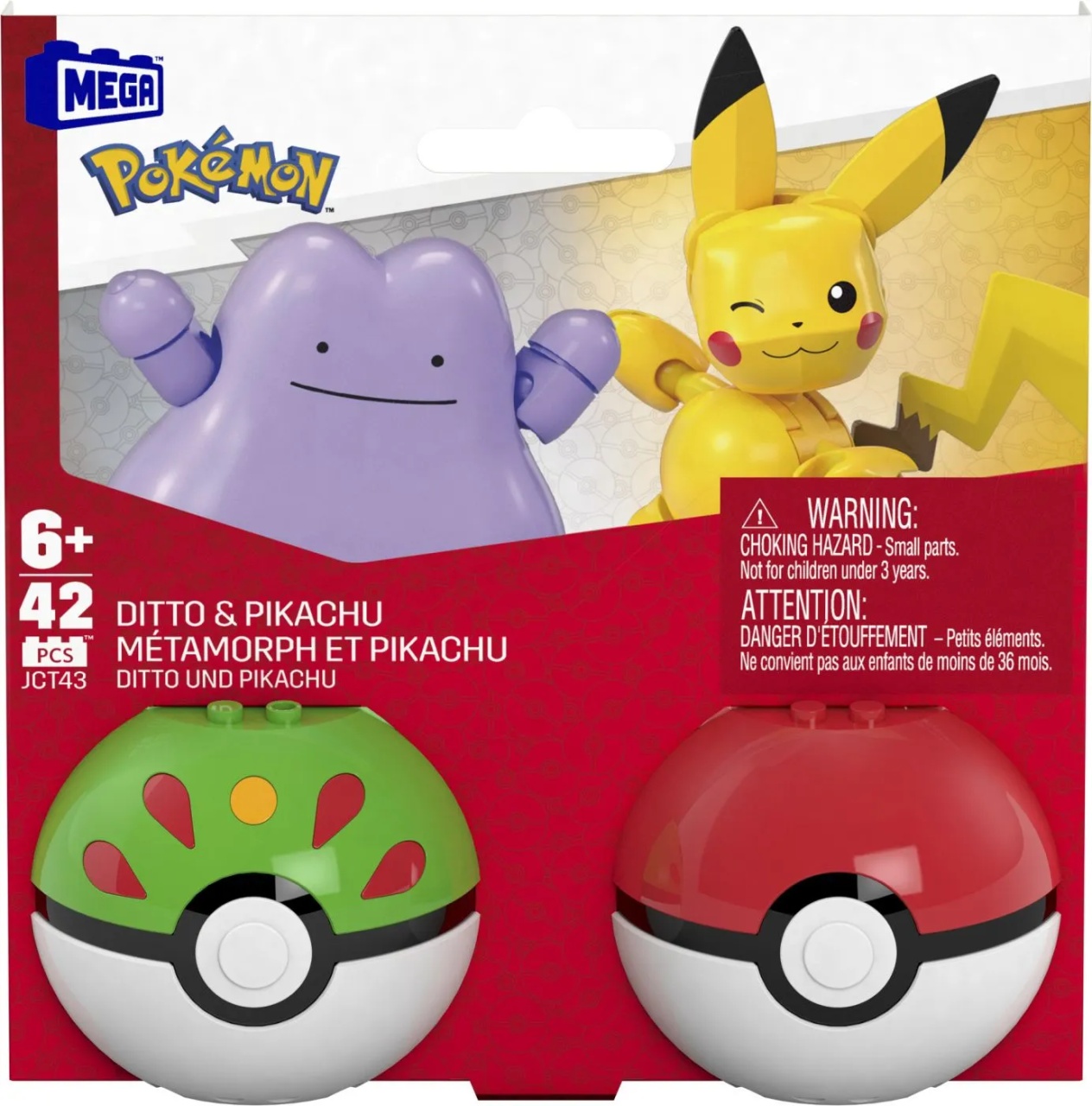Pokemon Mega Set Doua Bile Ditto Si Pikachu 42 Piese