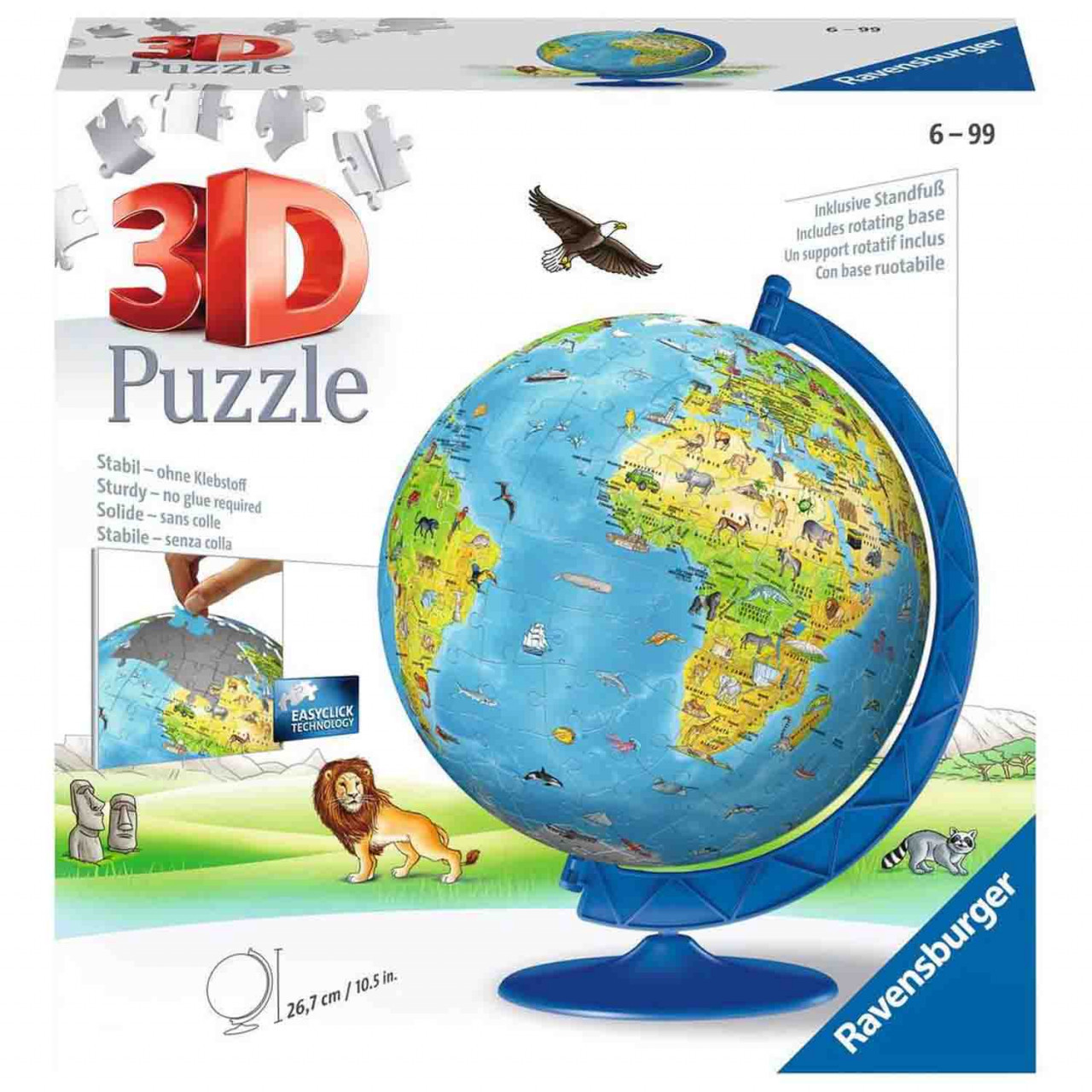 Puzzle 3D Copii - Globul Lumii, 180 Piese - 2 | YEO