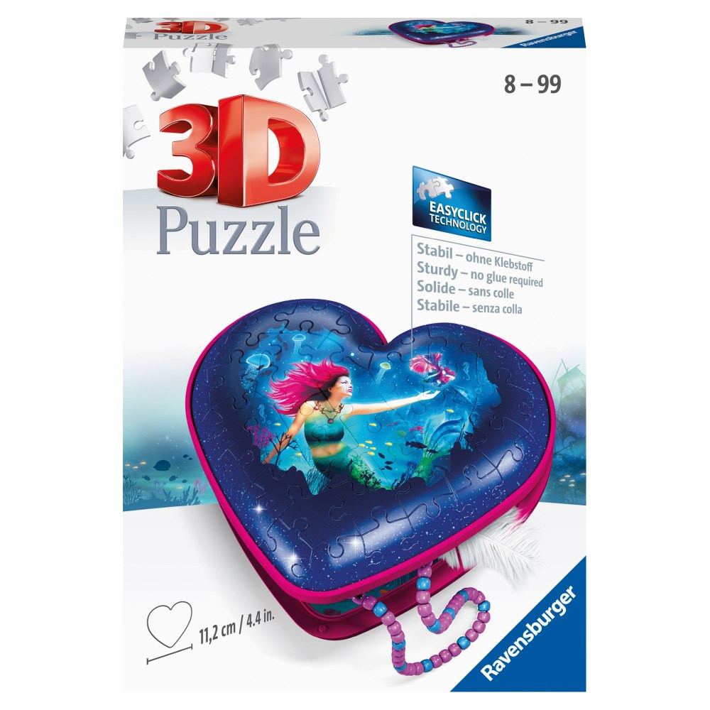 Puzzle 3D cutie inima sirena 54 piese