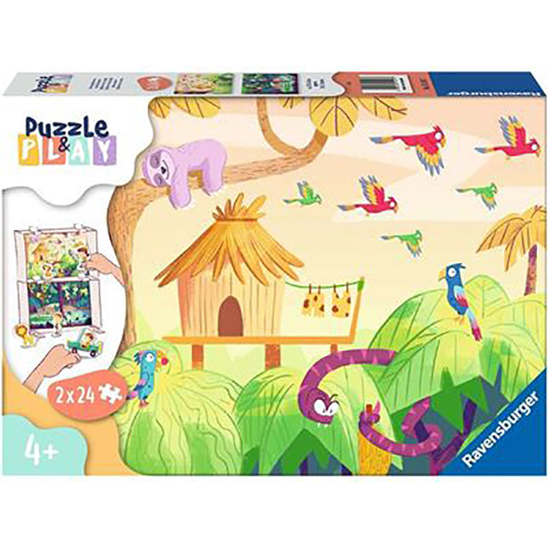 Puzzle Si Joc Expeditie In Jungla, 2X24 Piese - 1 | YEO