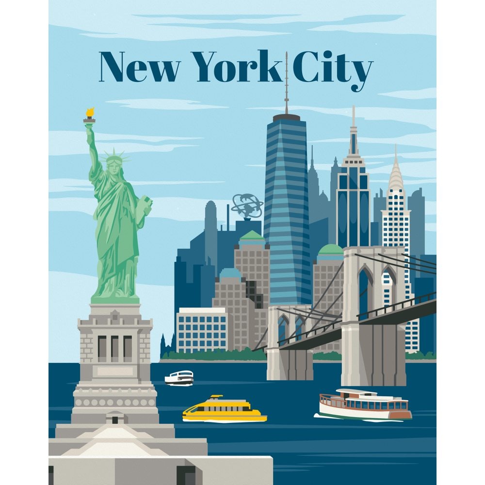 Ravensburger - CreArt pictura pe numere pentru adulti New York plin de culoare - 2 | YEO