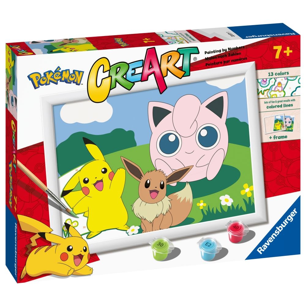 Ravensburger - CreArt pictura pe numere pentru copii personaje Pokemon - 1 | YEO