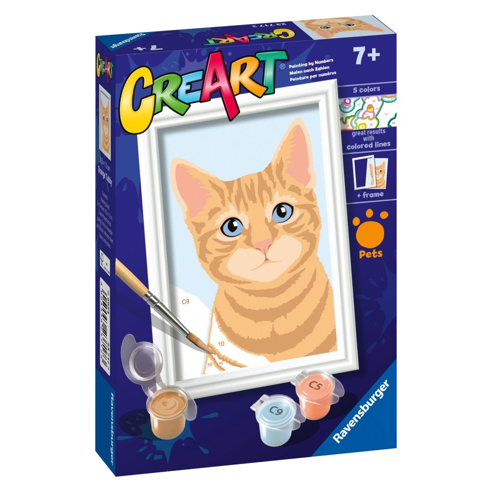 Ravensburger - CreArt pictura pe numere pentru copii pisicuta portocalie - 1 | YEO