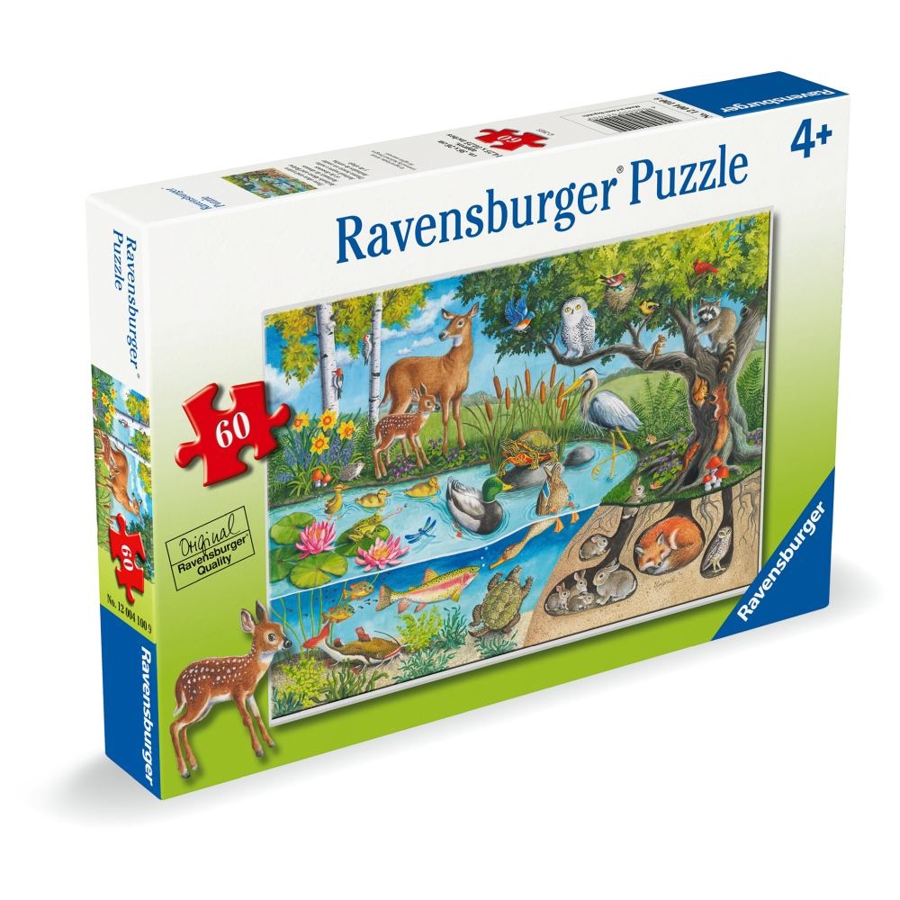 Ravensburger - Puzzle animale deasupra si sub apa 60 piese - 1 | YEO