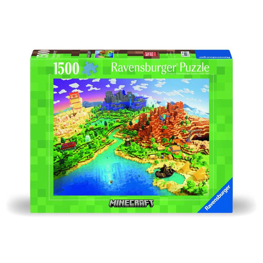 Ravensburger - Puzzle lumea Minecraft 1500 piese design nou - 1 | YEO