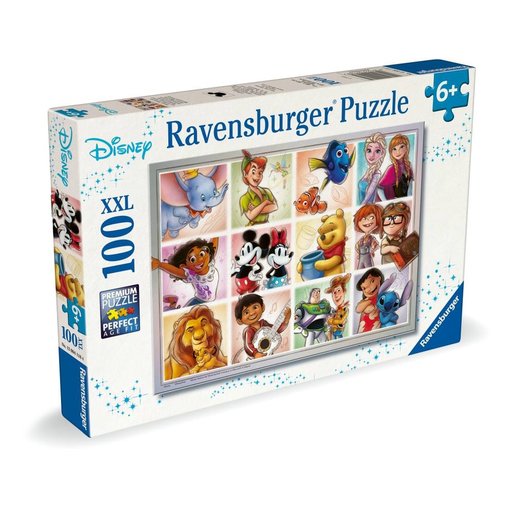 Ravensburger - Puzzle personaje Disney 100 piese XXL - 1 | YEO