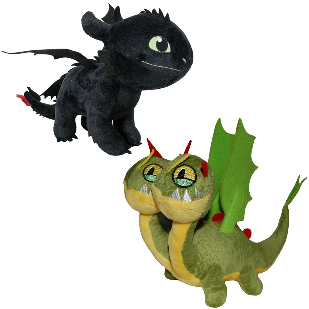 Set 2 jucarii din plus Toothless 25 cm si Zippleback, Dragons, 20 cm - 1 | YEO