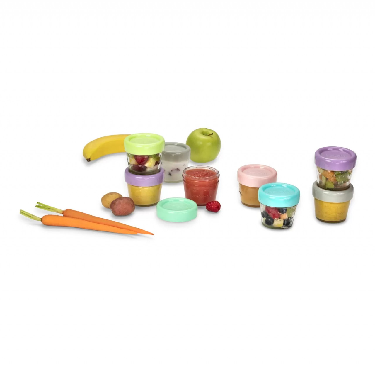 Set 6 Recipiente Sticla Pentru Hrana Bebe, Melii, 118 Ml - 1 | YEO