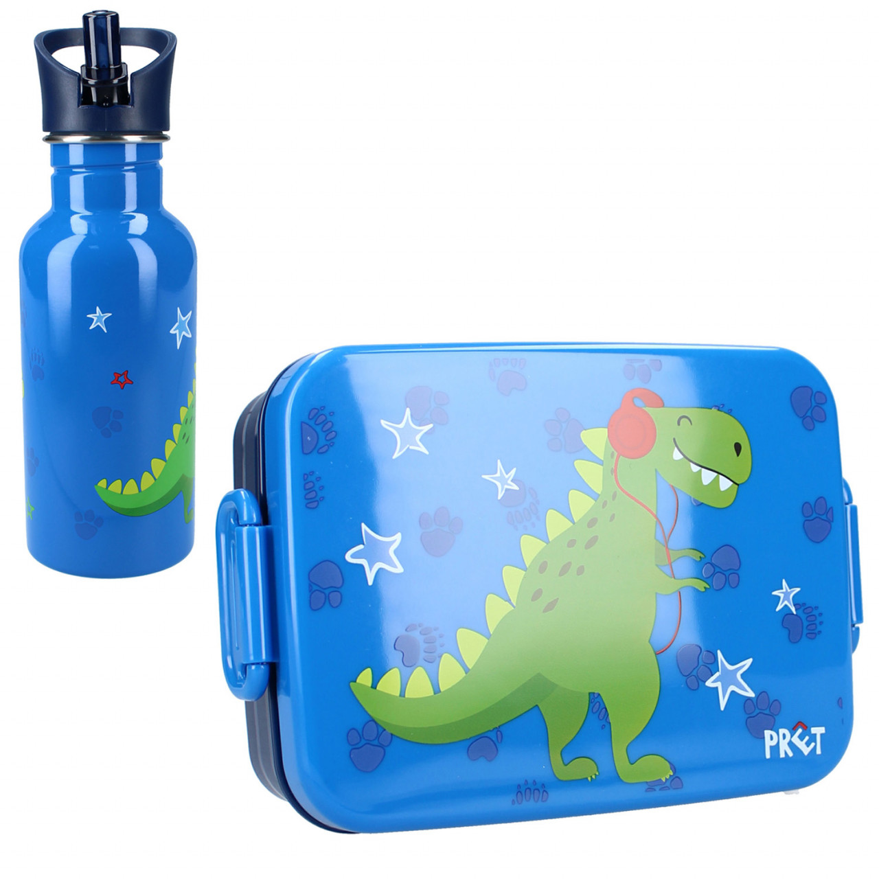 Set cutie alimente 16x13x5 cm si bidon inox 500 ml PrÃªt blue - 2 | YEO